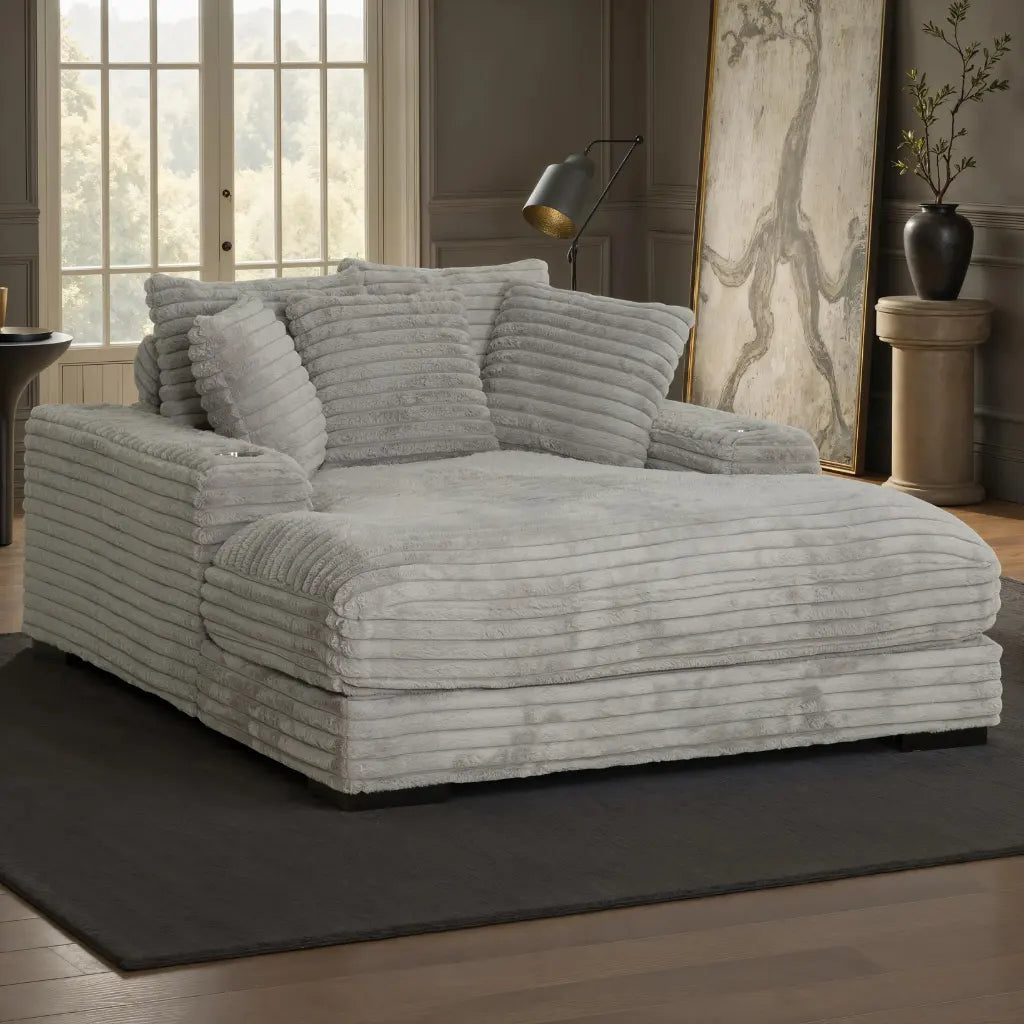 Lounger Cuddler Gris Mink | Confort pour Deux avec Port USB