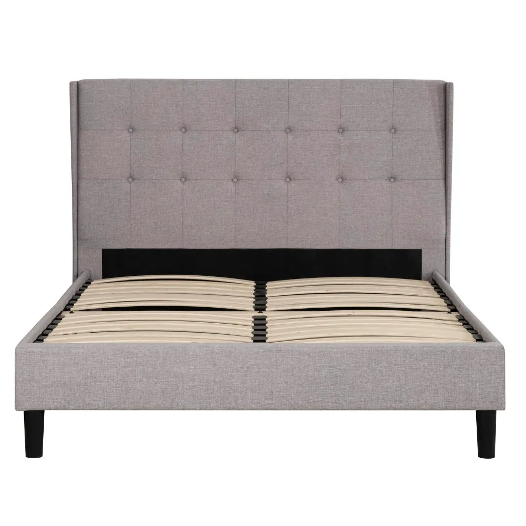 Moxie : Le Lit Wingback Capitonné en Attic Gris