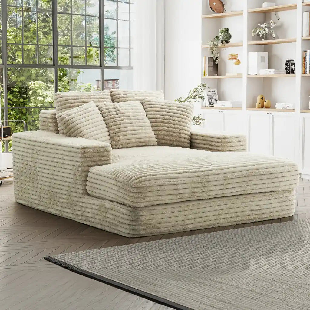 Chaise Snug par Sealy® | Confort Teddy Beige sans Assemblage