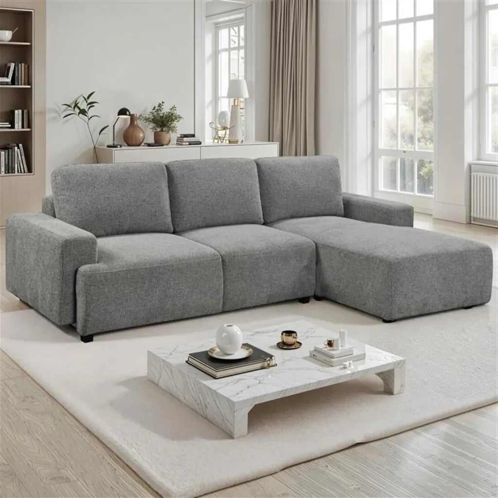 Canapé-lit Chiara droit gris