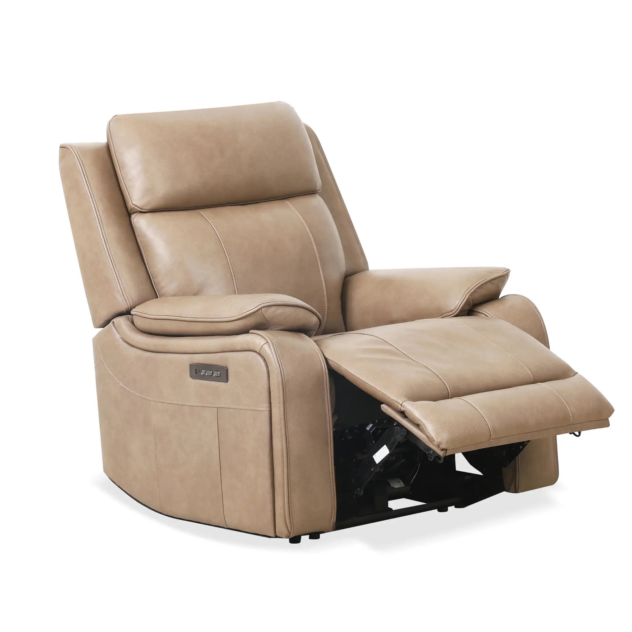 Brindle Fauteuil Berçant Inclinable Électrique Cuir Taupe - Primo