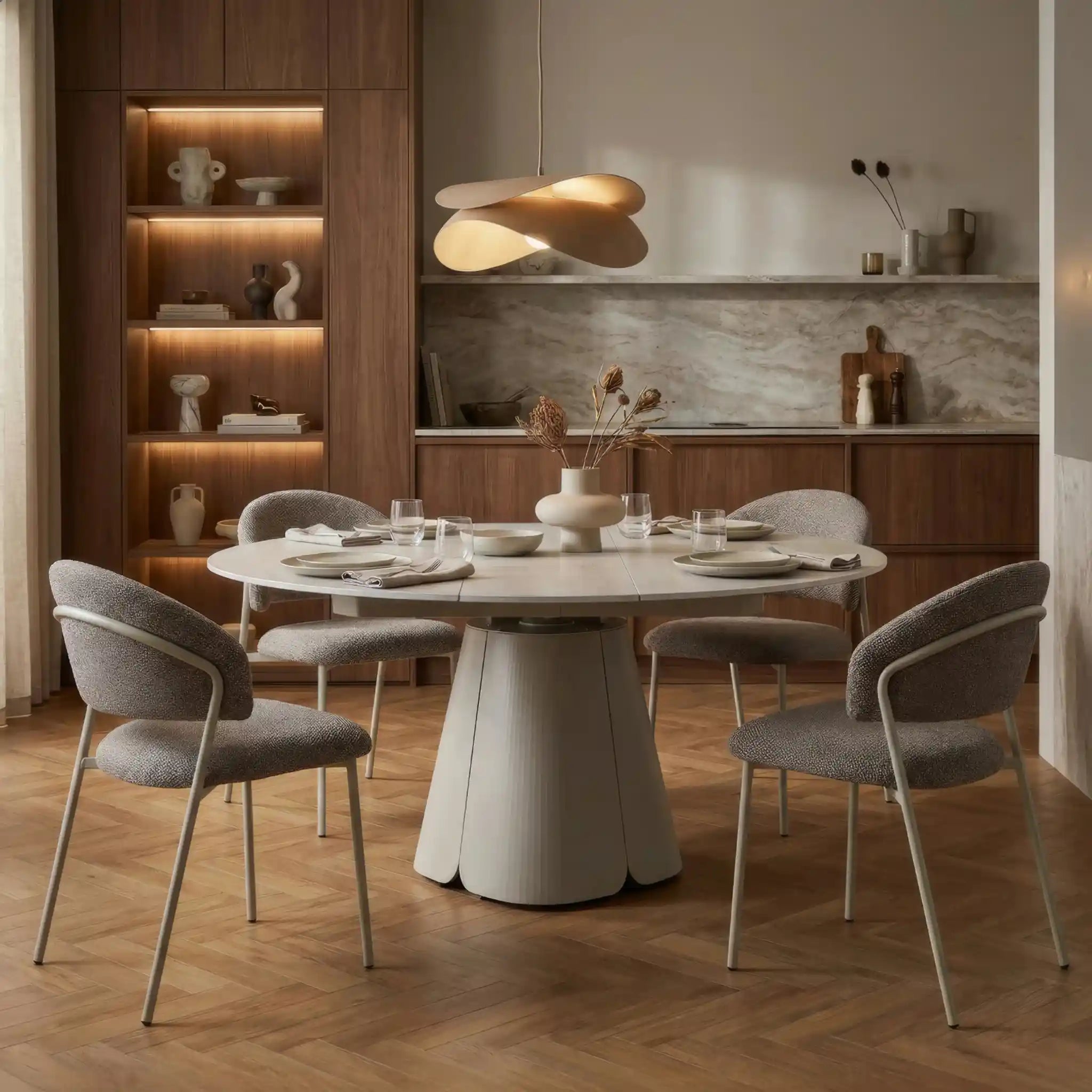 Primo Ensemble de 2 Chaises de Salle à Manger Confortables - Tissu Gris