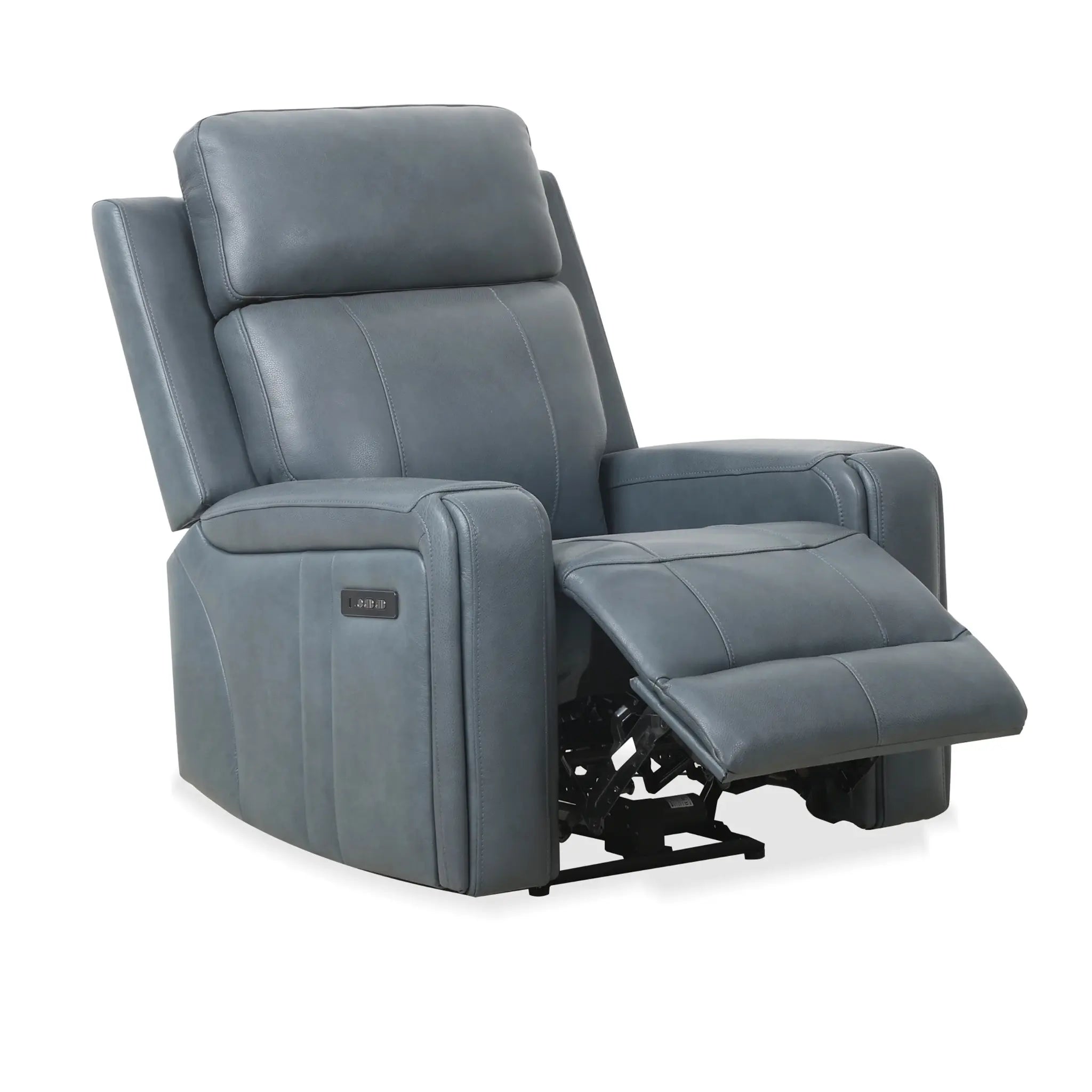 Primo Cavron Fauteuil Berçant et Inclinable Électrique Cuir Bleu