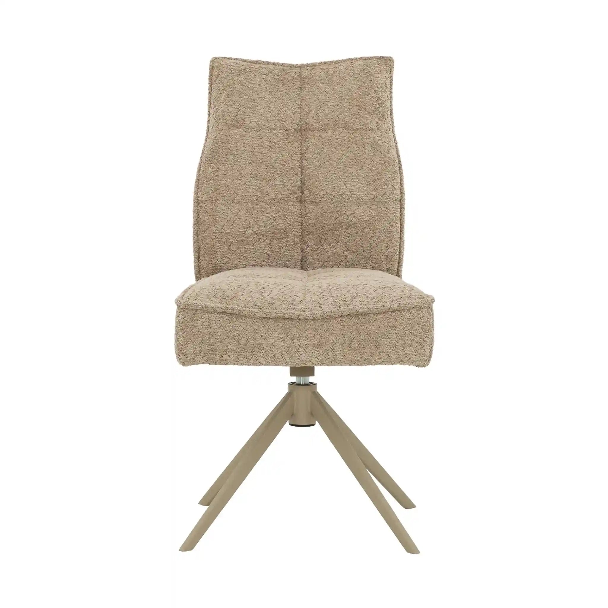 Ensemble de 2 Chaises de Cuisine Pivotantes en Tissu Gris - Primo