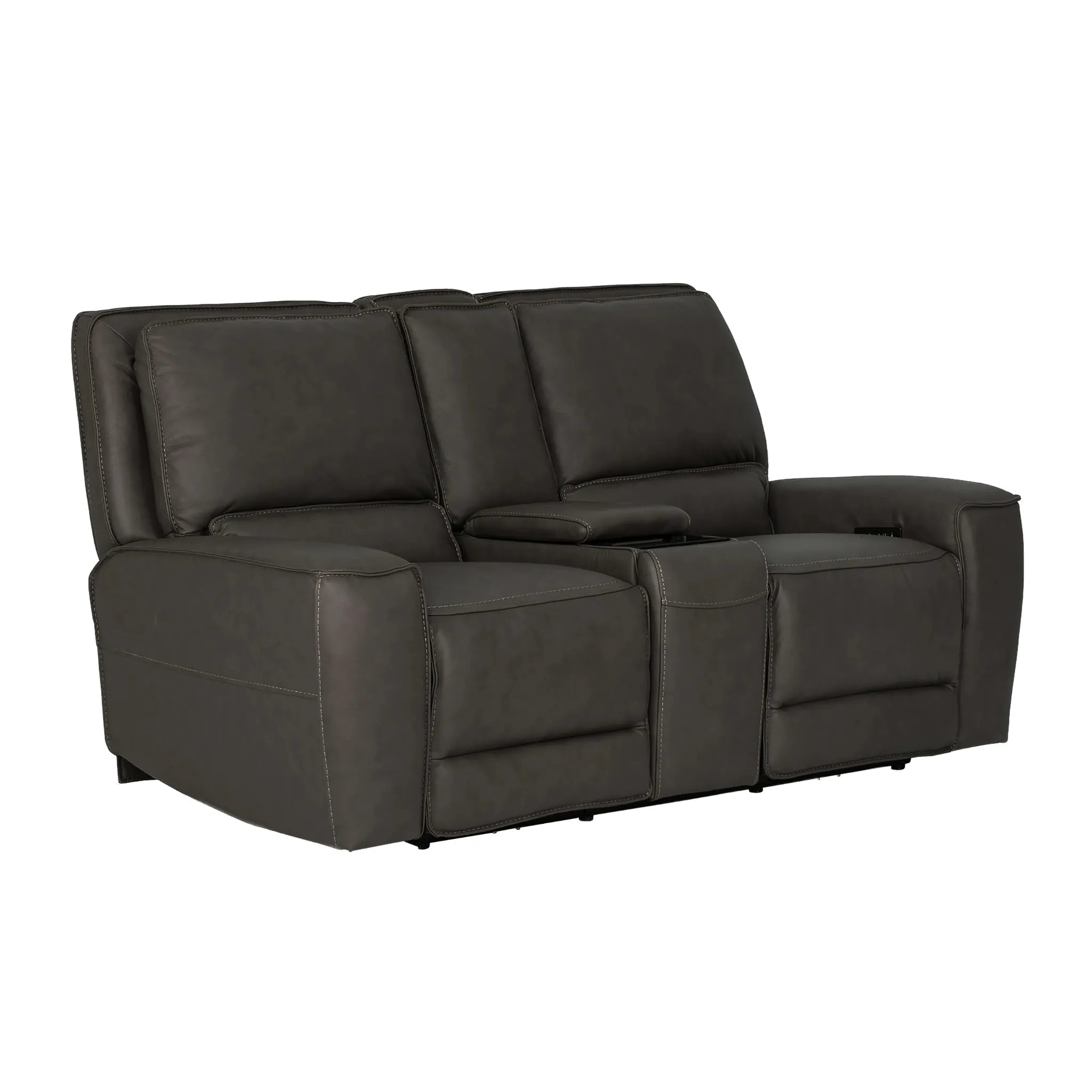 Primo Odessa Causeuse 2 Places en Cuir Inclinable Gris Tex