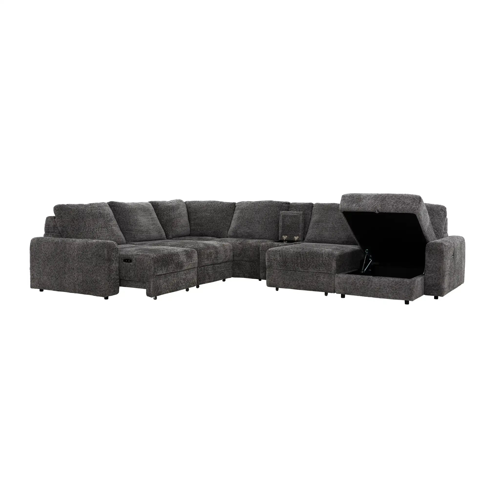 Primo Infinity Sofa Modulaire 7 Pièces Assises Coulissantes Électriques Gris