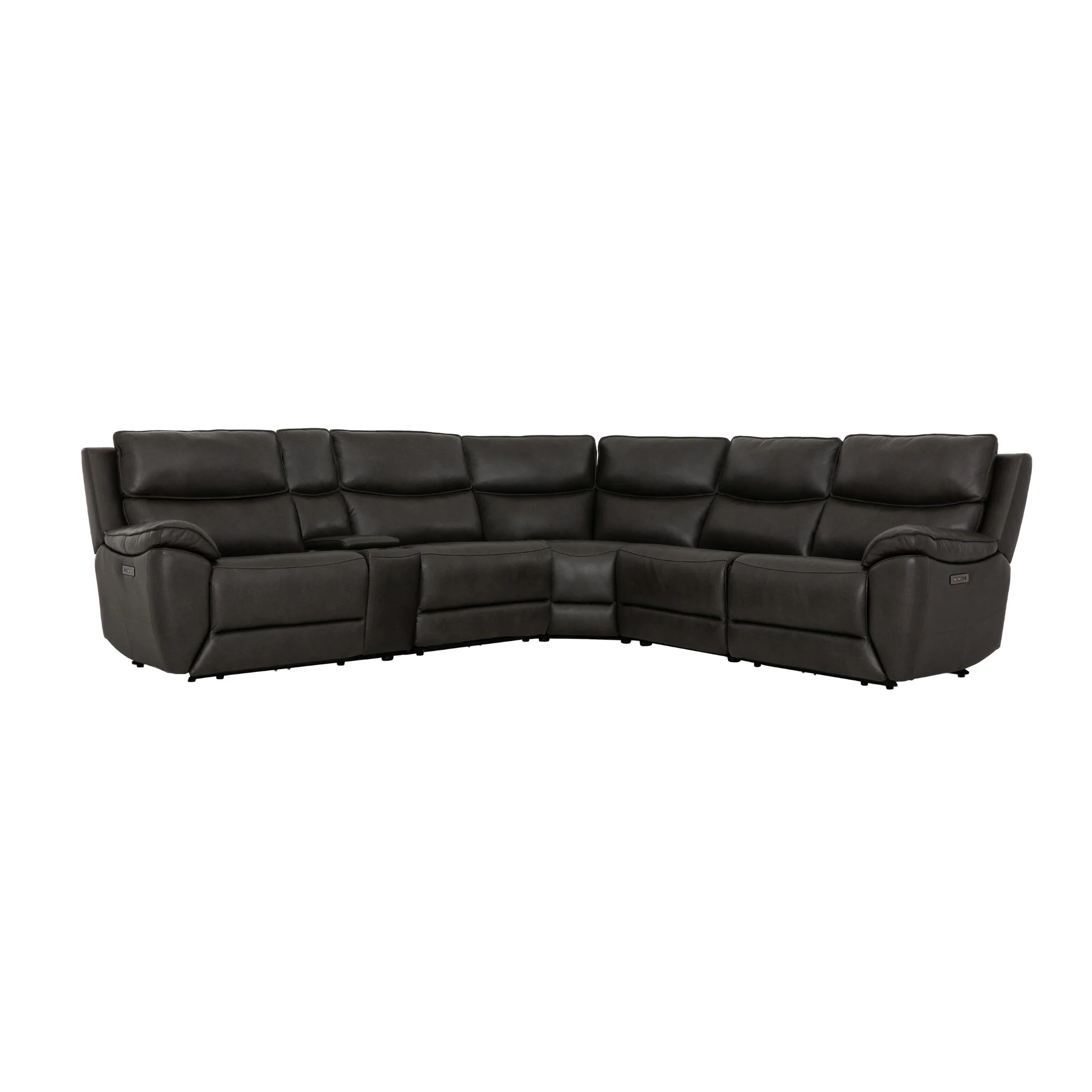 Primo Knox Sofa avec Assises Inclinables Électriques 6 Pièces Cuir Espresso