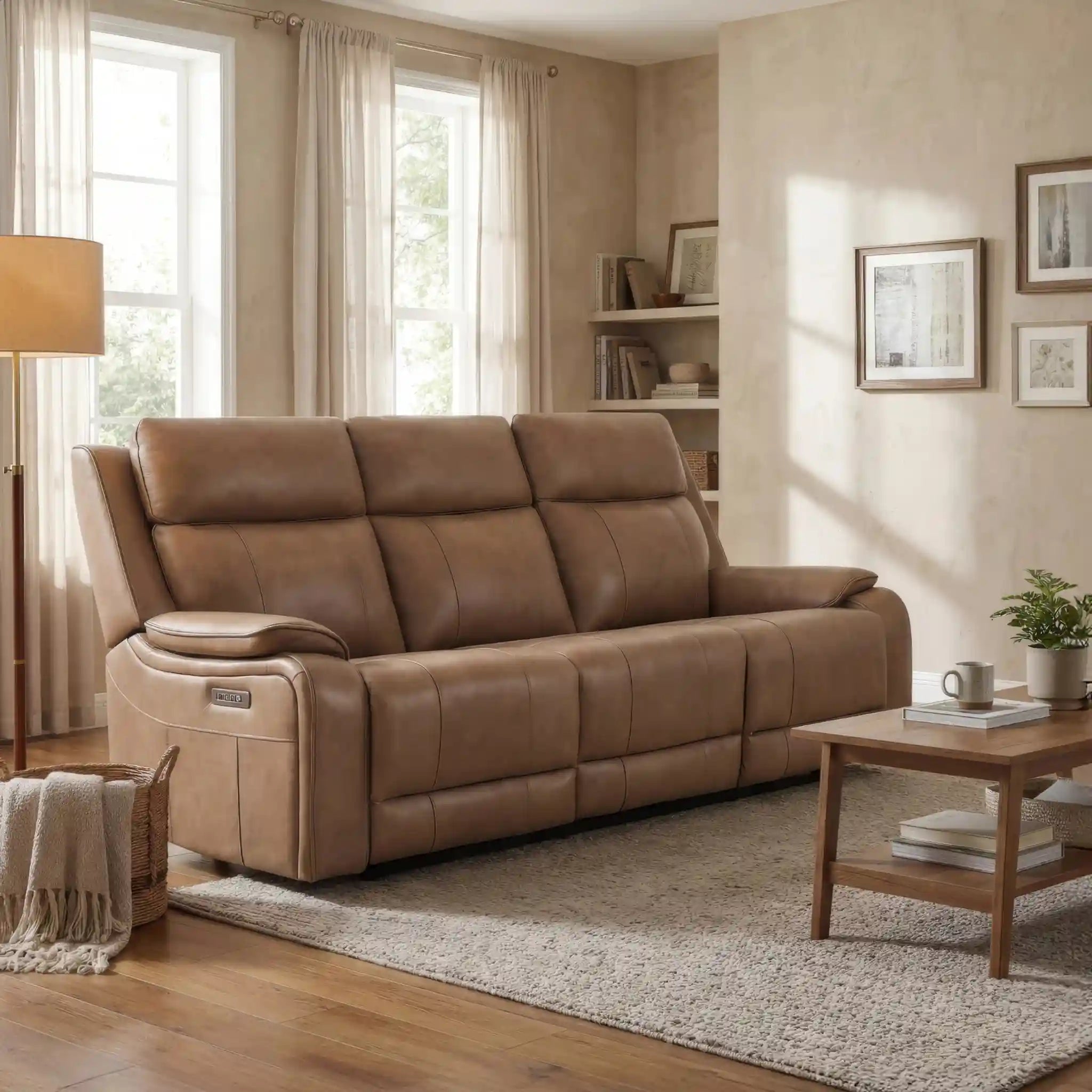 Primo Brindle Sofa avec Assises Inclinables Électriques Taupe