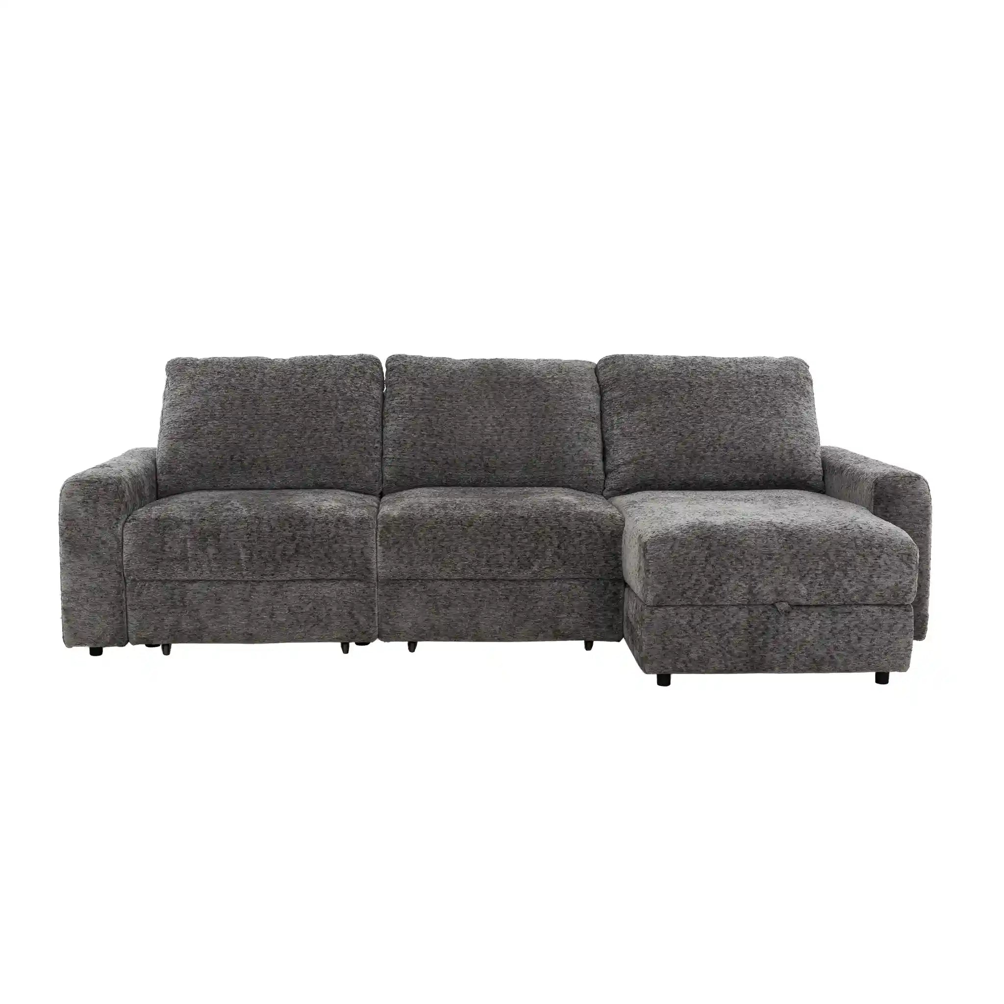 Infinity Sofa avec Rangement et Assises Coulissantes Électriques Gris