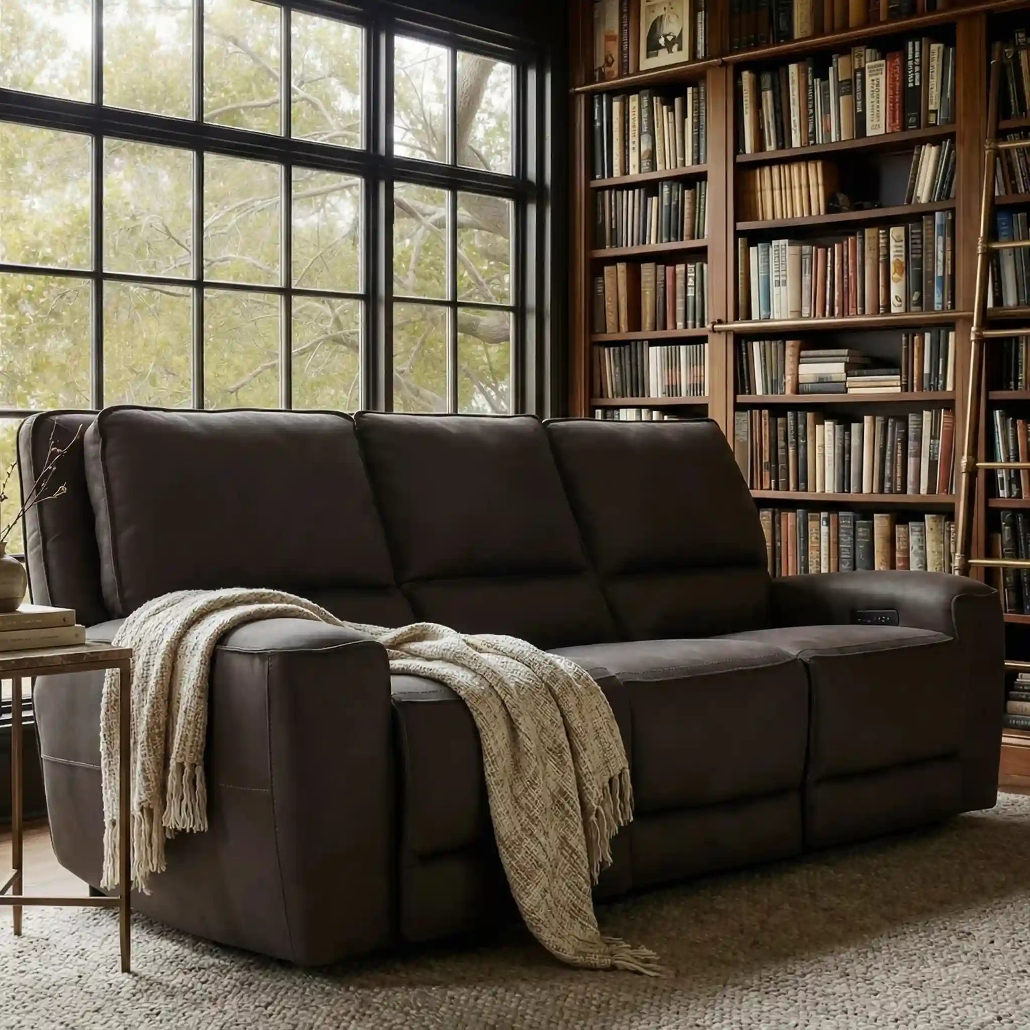 Primo Odessa Sofa Inclinable Électrique en Cuir Véritable Gris