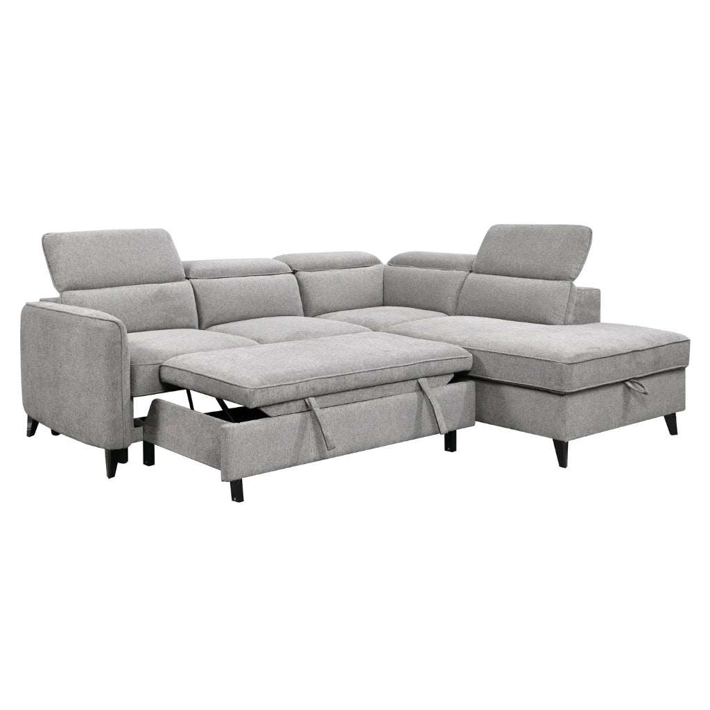 Sectionnel Juno dormeuse droite gris clair