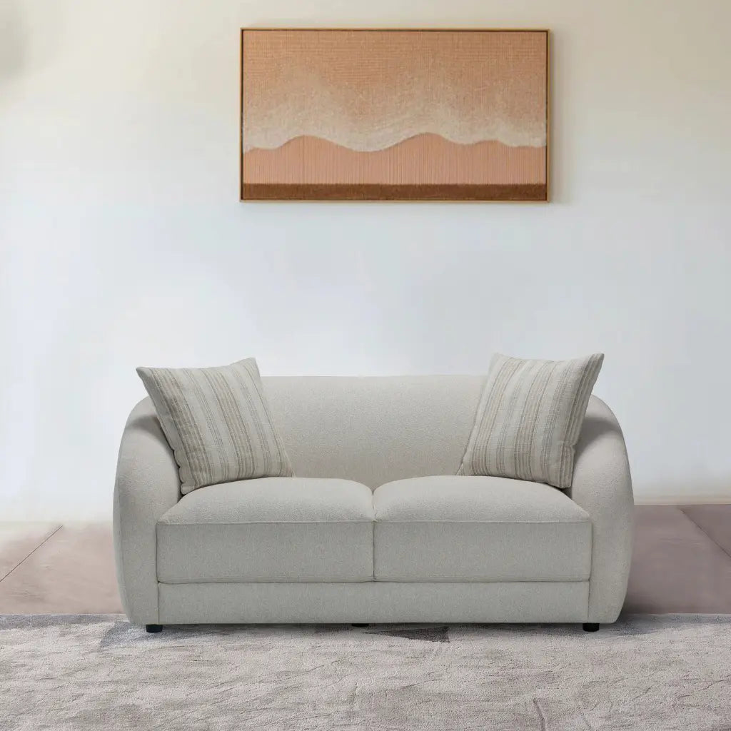 Causeuse Sophy avec coussins – Style arrondi crème