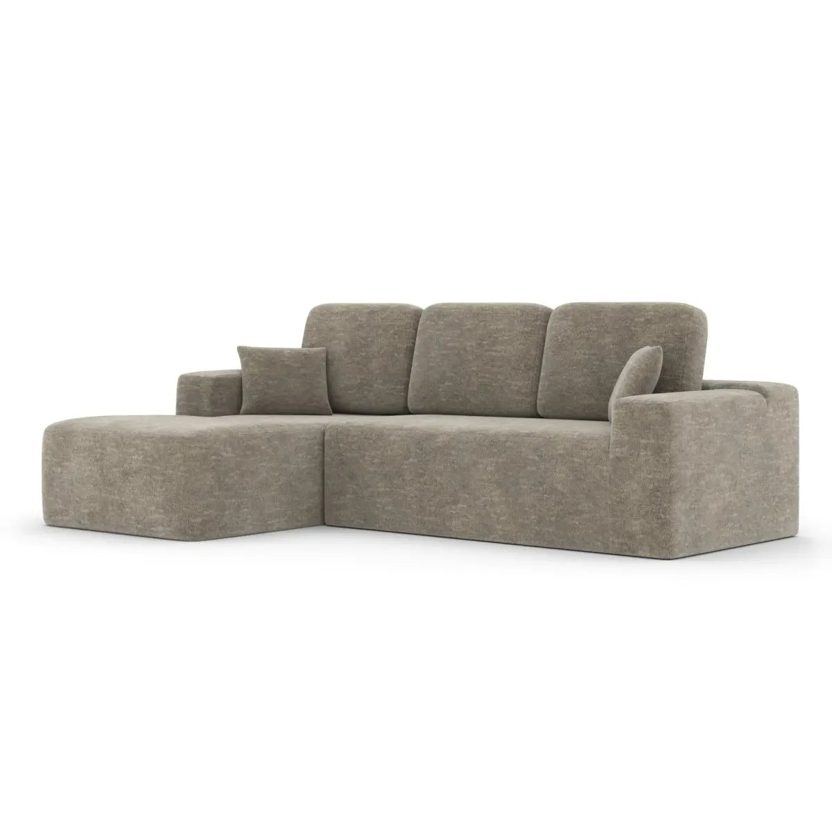 Sectionnel Isabel avec Chaise Longue | Taupe et ressorts ensachés