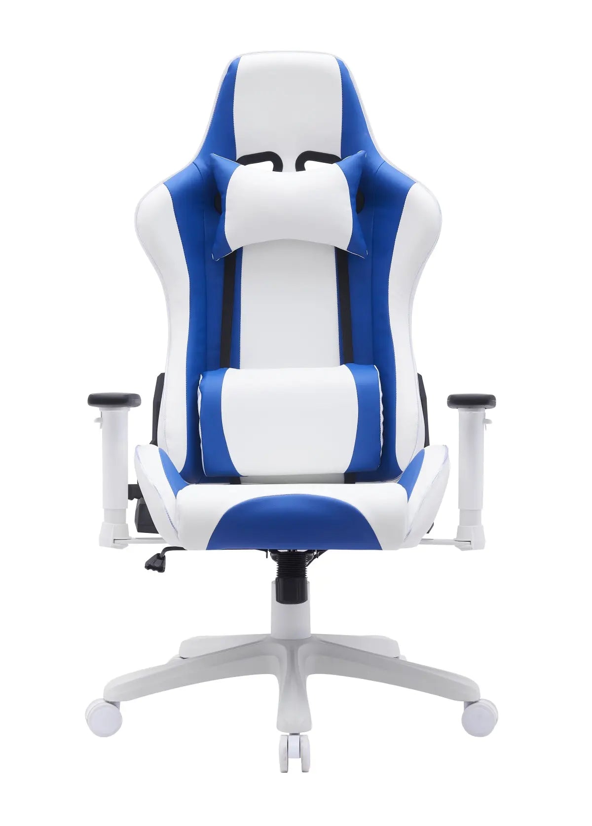 Fauteuil de gaming KMX Blanc/Bleu | Style Racing et Support Lombaire