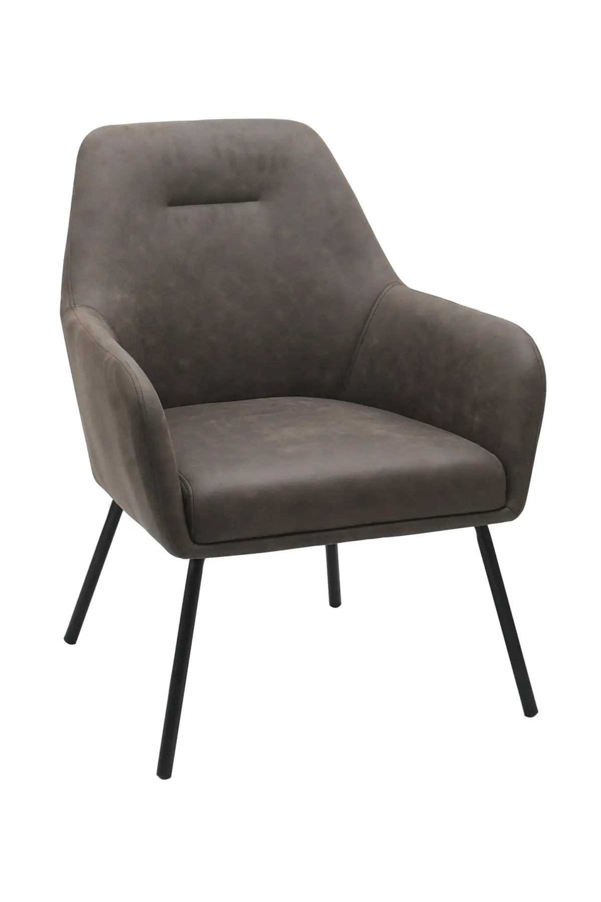 Chaise d'appoint Arlo | Tissu brun vintage et cadre en acier noir
