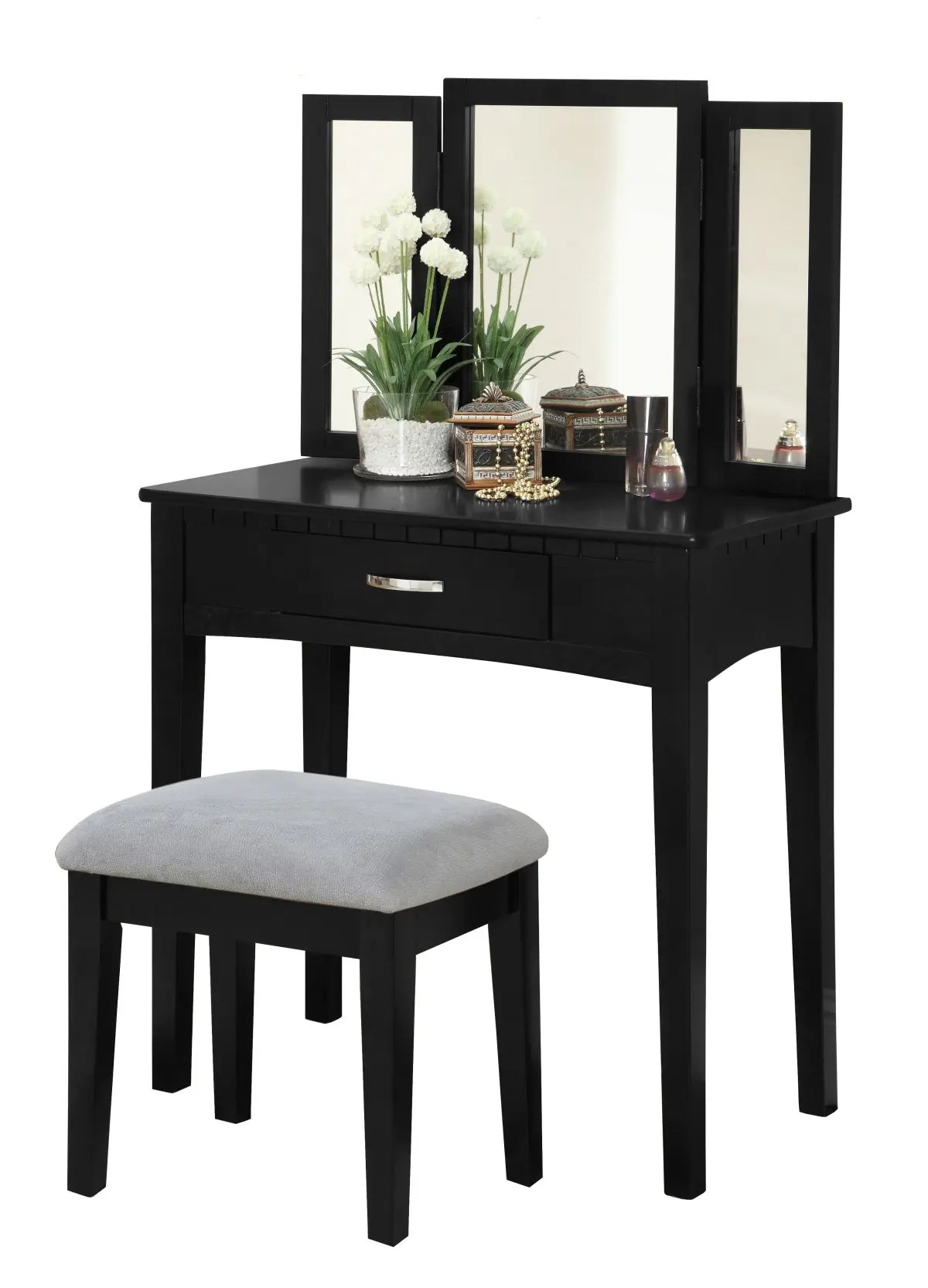 Table de maquillage Leilani Noire | Design moderne avec tiroir