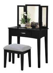 Table de maquillage Leilani Noire | Design moderne avec tiroir