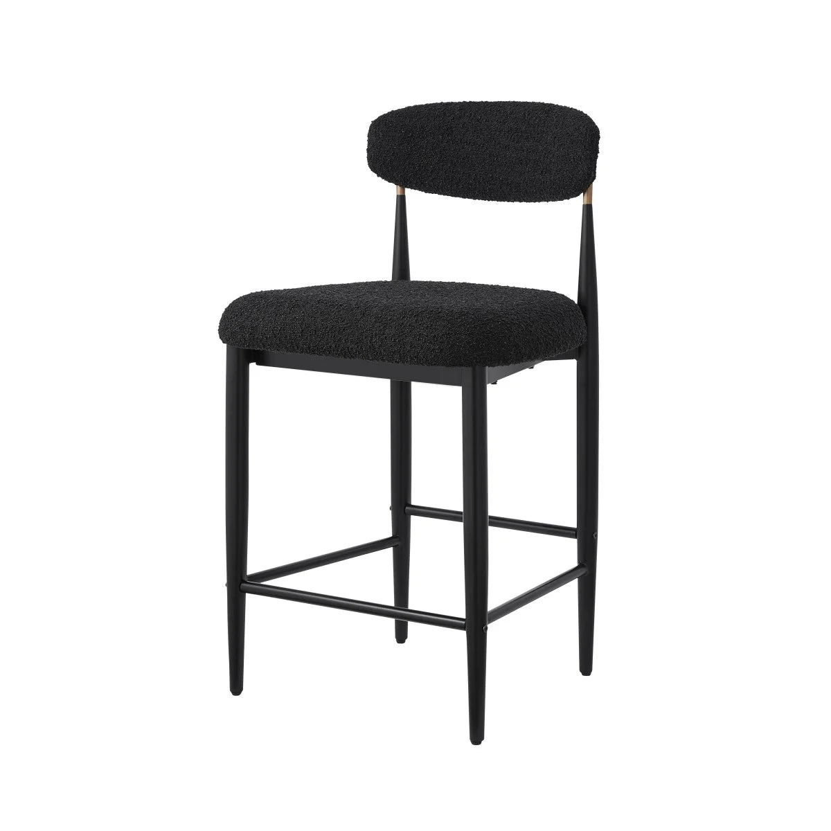 Set de 2 Tabourets de Comptoir Kodi - Noir Intégral
