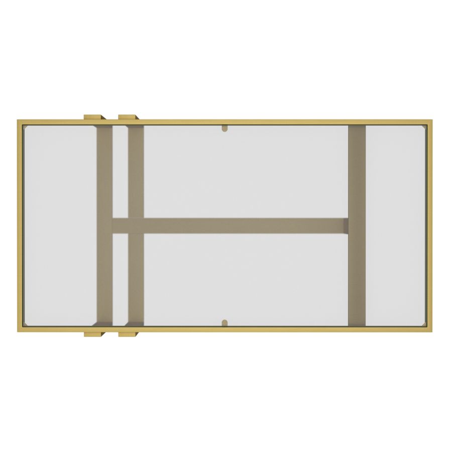 Table basse rectangulaire Paxton en or brossé