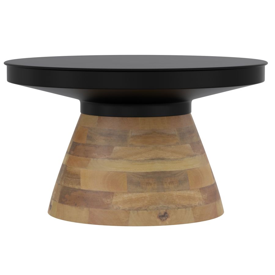Table basse ronde Boden en noir et noyer