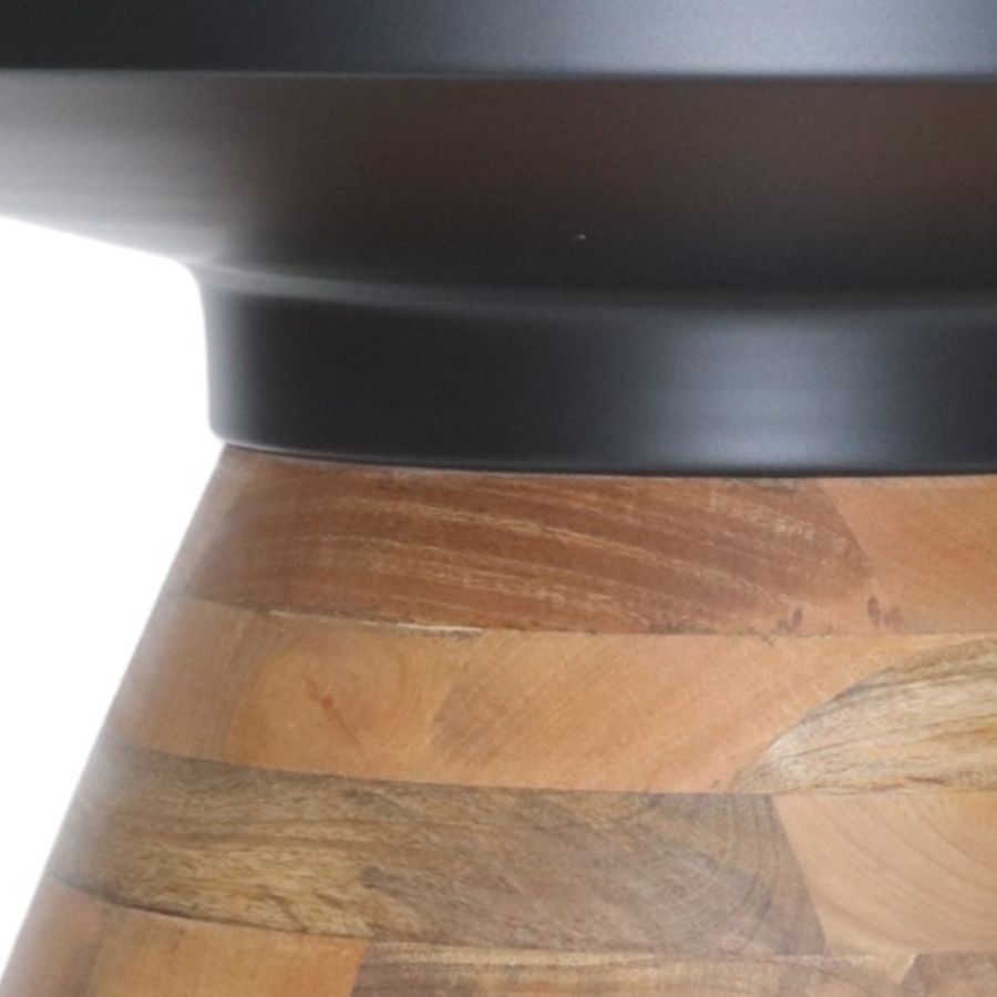 Table basse ronde Boden en noir et noyer