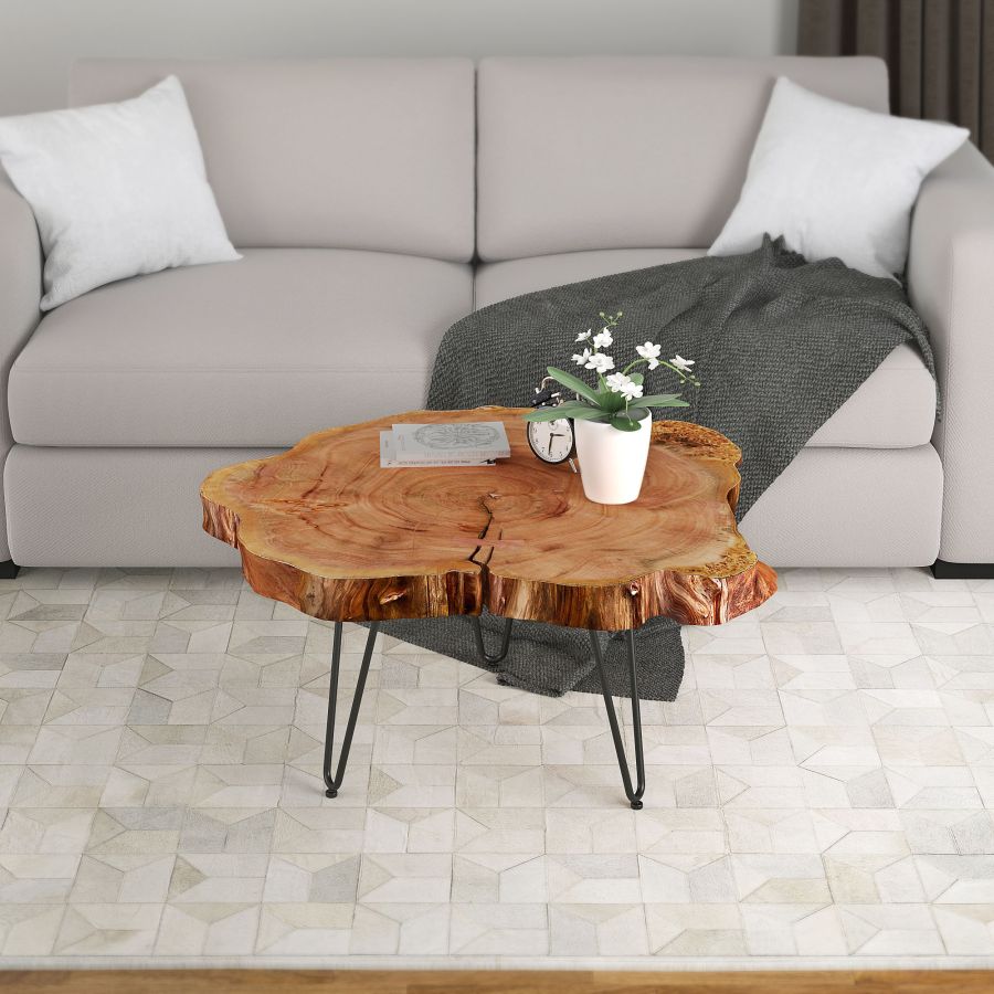 Table Basse Nila en Naturel et Noir ( Meuble Mtl )