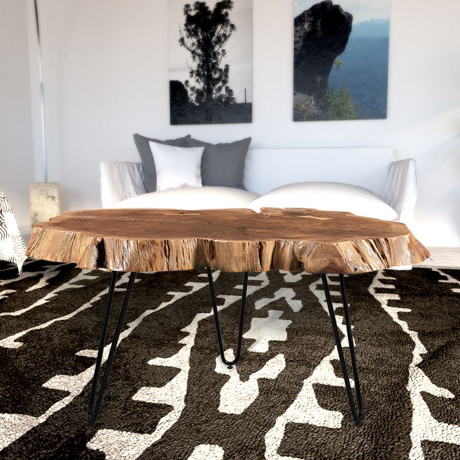 Table Basse Nila en Naturel et Noir ( Meuble Mtl )