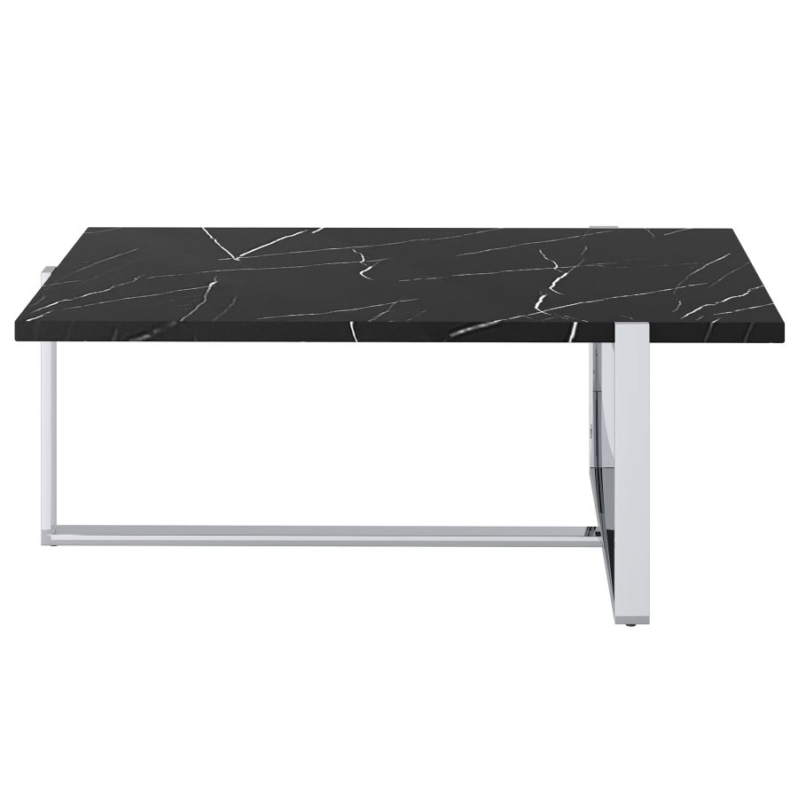 Table basse Veno en noir et argent ( Meuble Mtl )