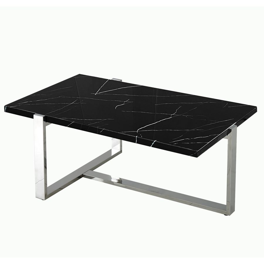 Table basse Veno en noir et argent ( Meuble Mtl )