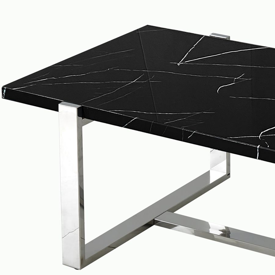 Table basse Veno en noir et argent ( Meuble Mtl )