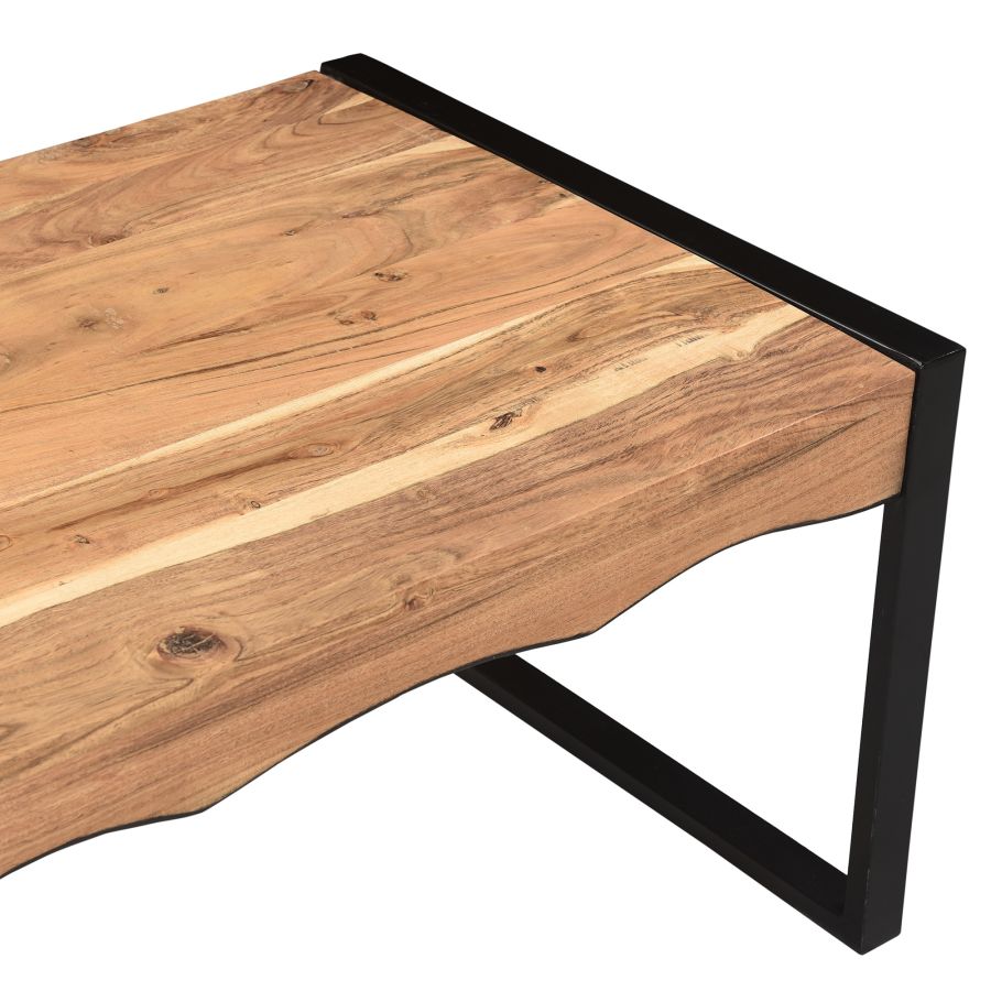 Table basse Rohani en naturel et noir ( Meuble Mtl )
