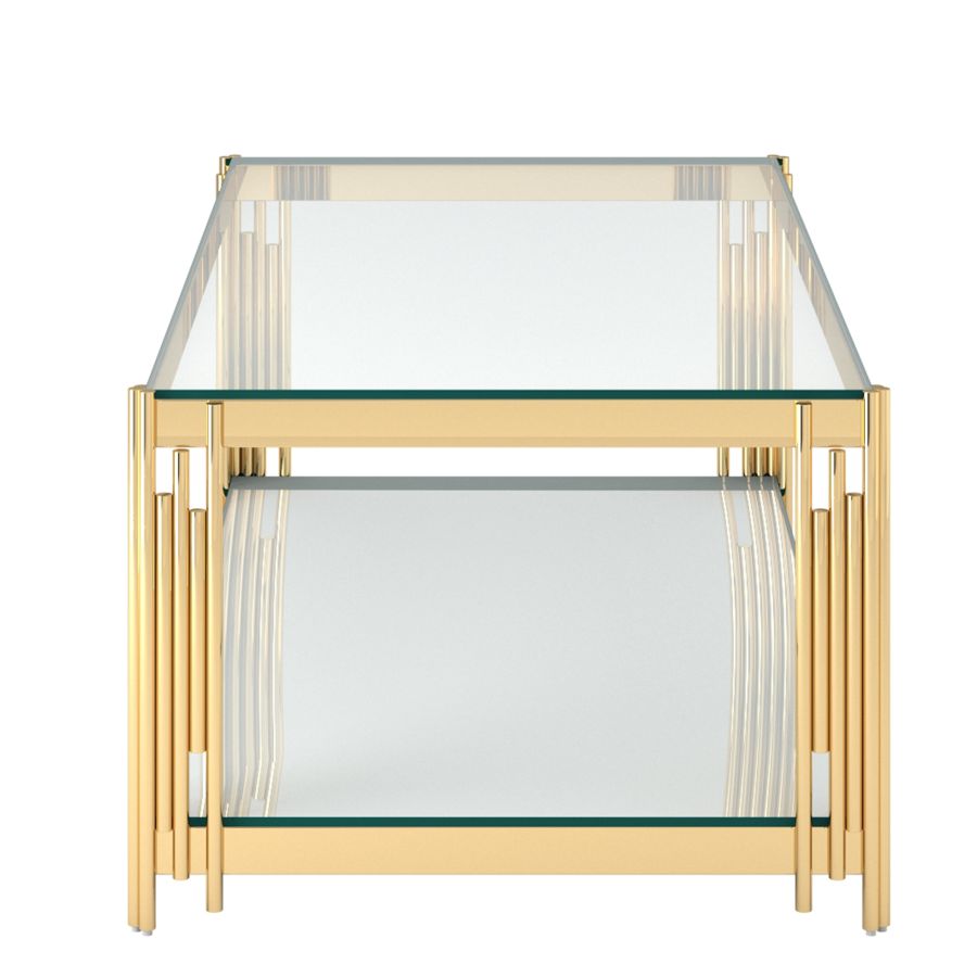 Table basse rectangulaire Estrel en or ( Meuble Mtl )