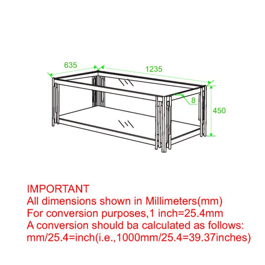 Table basse rectangulaire Estrel en or ( Meuble Mtl )