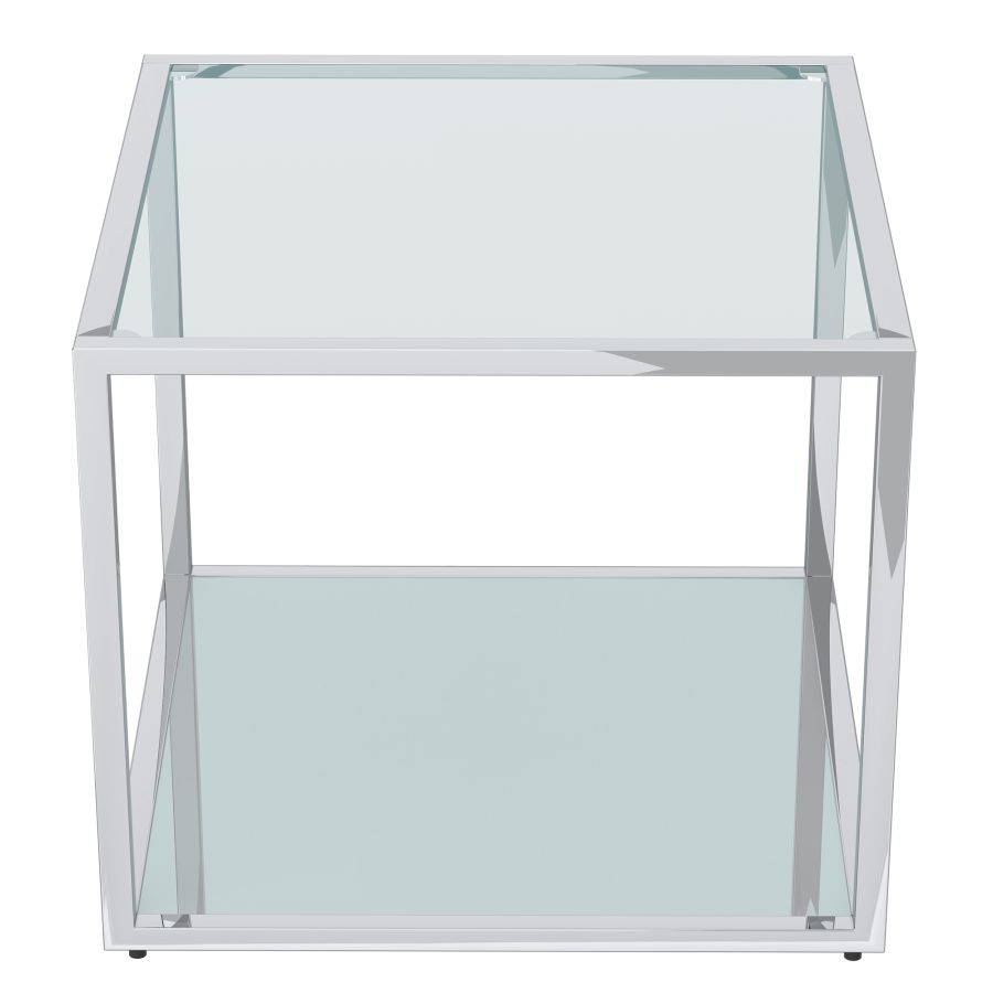 Casini grande table basse carrée en argent ( Meuble Mtl )