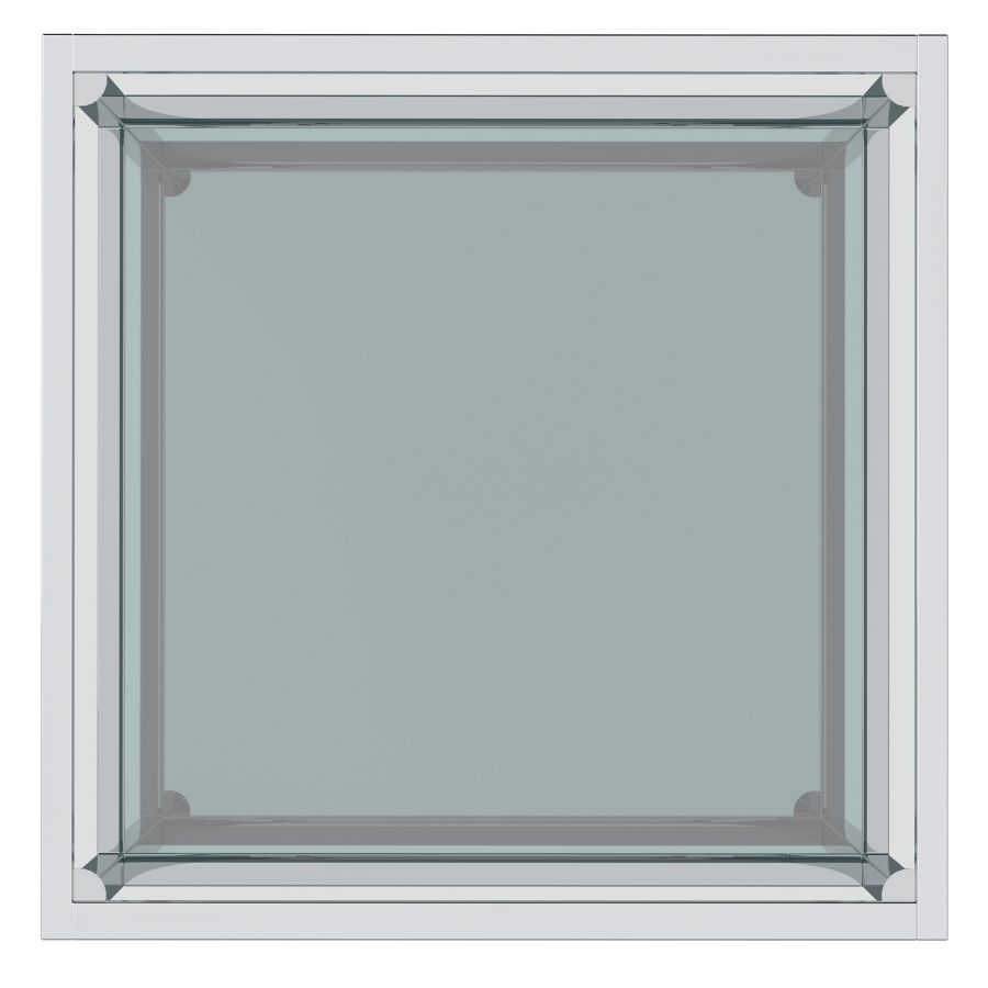 Casini grande table basse carrée en argent ( Meuble Mtl )