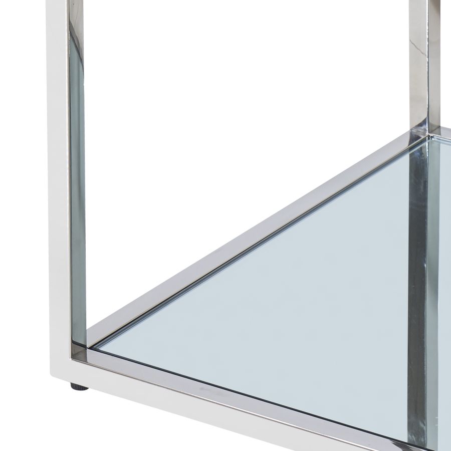Casini grande table basse carrée en argent ( Meuble Mtl )