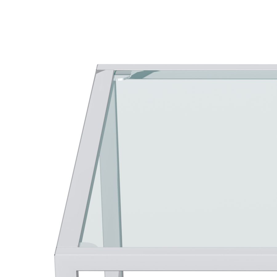 Petite table basse carrée Casini en argent ( Meuble Mtl )