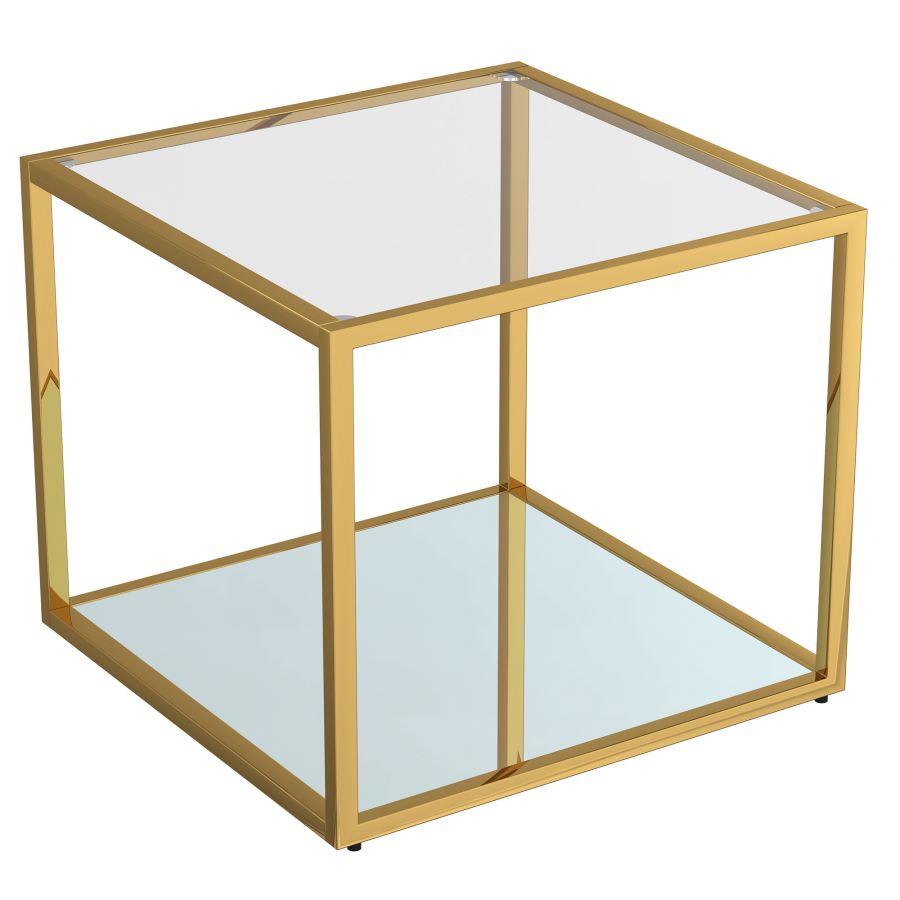 Casini grande table basse carrée en or ( Meuble Mtl )