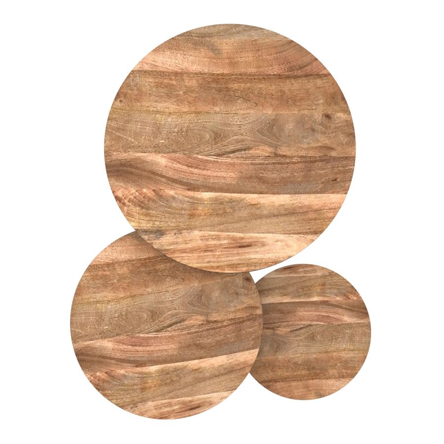 Ensemble de table basse Darsh 3 pièces en naturel et noir ( Meuble Mtl ) 