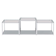Casini Ensemble de 3 tables basses à plusieurs niveaux en argent ( Meuble Mtl )