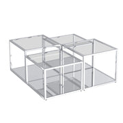 Ensemble de table basse à plusieurs niveaux Casini 4 pièces en argent ( Meuble Mtl )