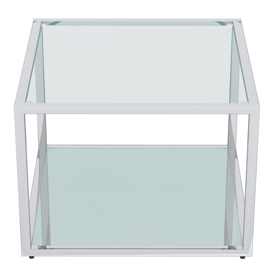 Ensemble de 3 petites tables basses Casini en argent ( Meuble Mtl )