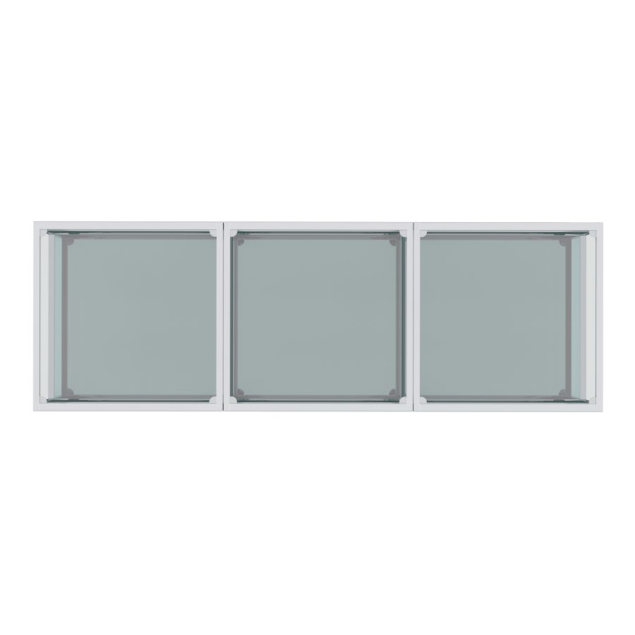Ensemble de 3 petites tables basses Casini en argent ( Meuble Mtl )