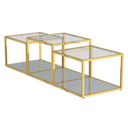 Ensemble de table basse à plusieurs niveaux Casini 3 pièces en or ( Meuble Mtl ) 