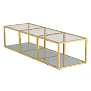 Ensemble de 3 petites tables basses Casini en or ( Meuble Mtl )