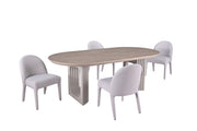 Dafne Dining Set | Sculptural Pedestal Table and 4 Chairs