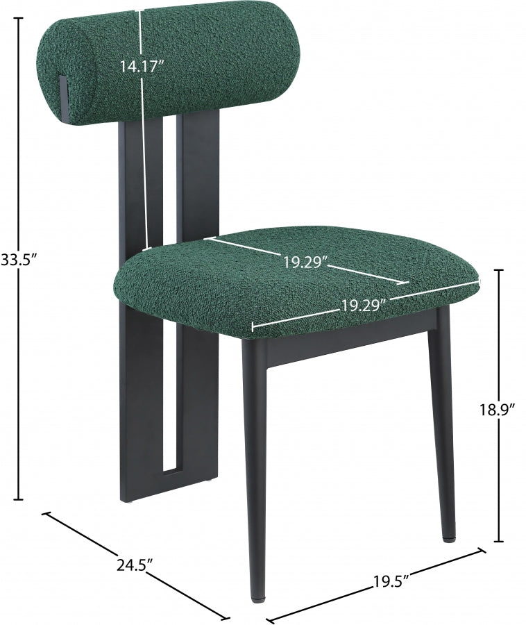 Chaise de salle à manger en tissu Dario Boucle