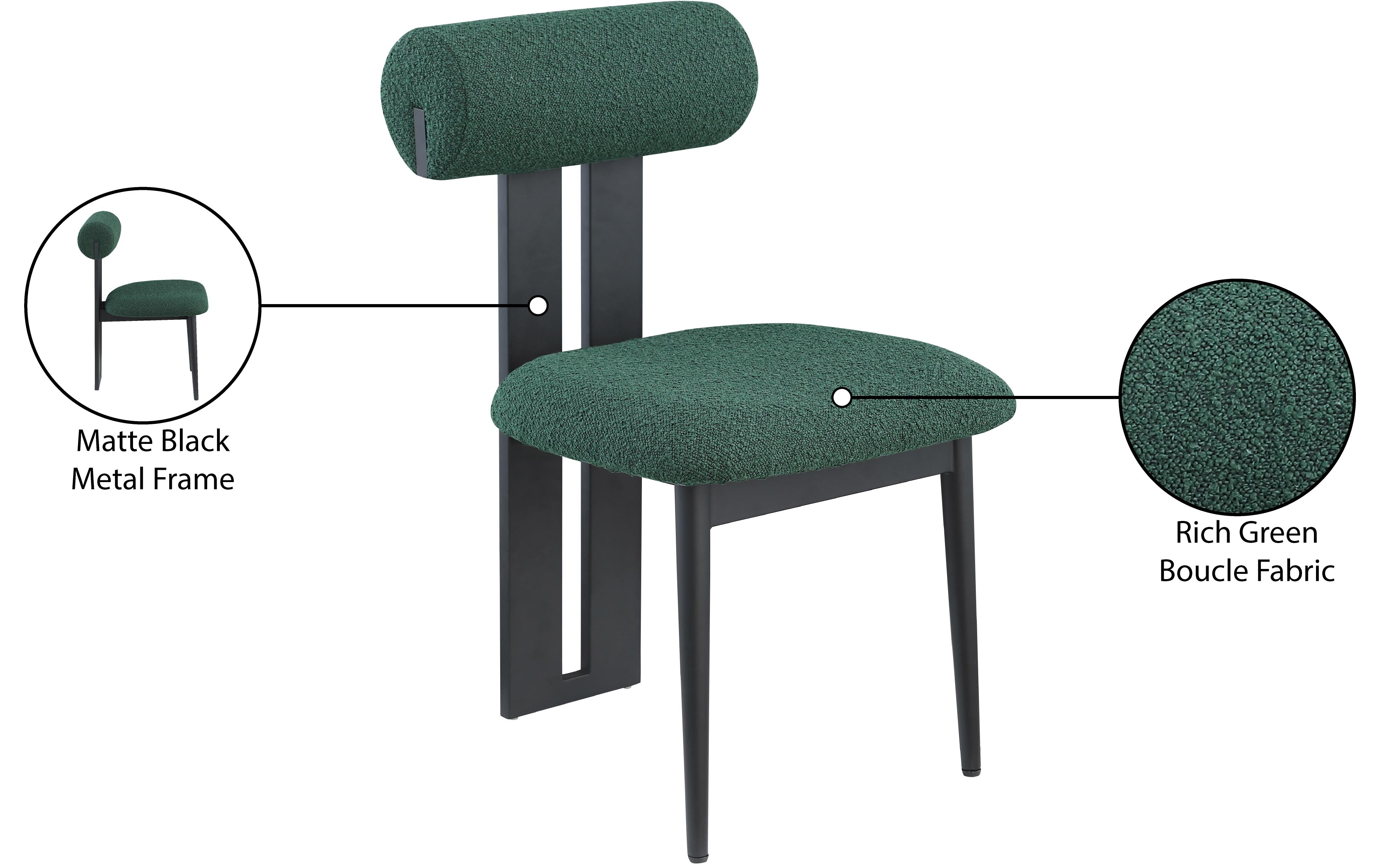 Chaise de salle à manger en tissu Dario Boucle