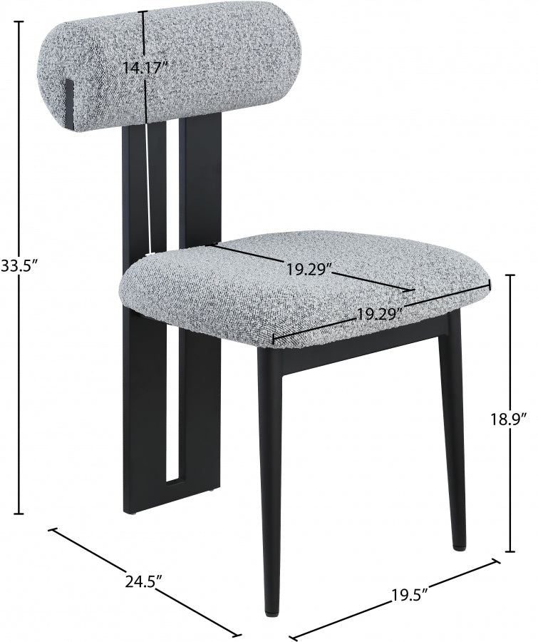 Chaise de salle à manger en tissu Dario Boucle
