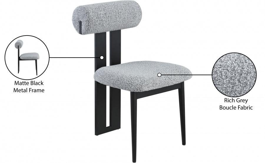 Chaise de salle à manger en tissu Dario Boucle